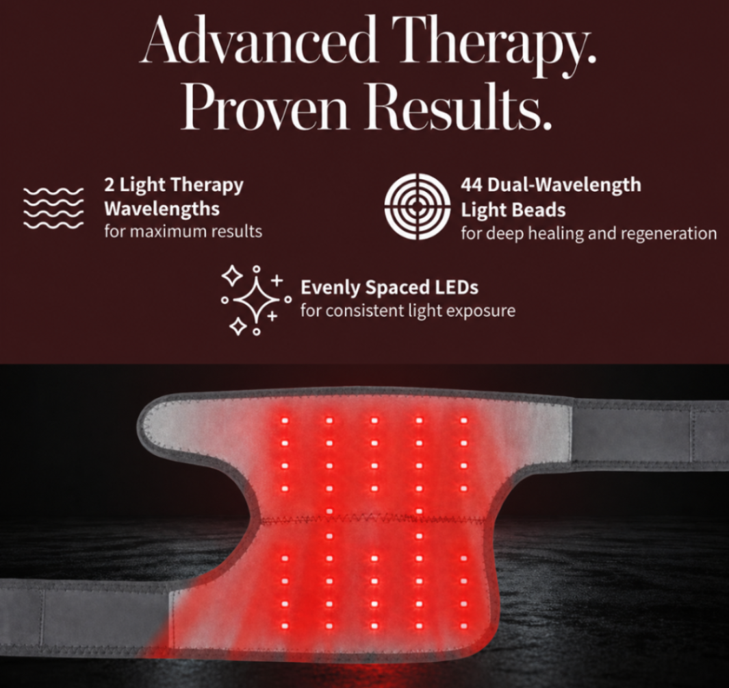 PulseForge Knee Wrap with Red and Infrared Light Therapy